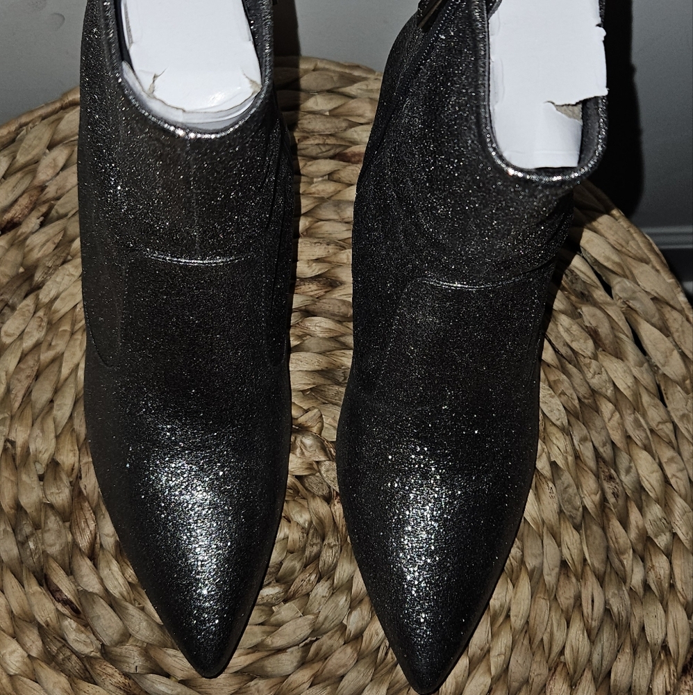 Metallic Silver Ankle Boots